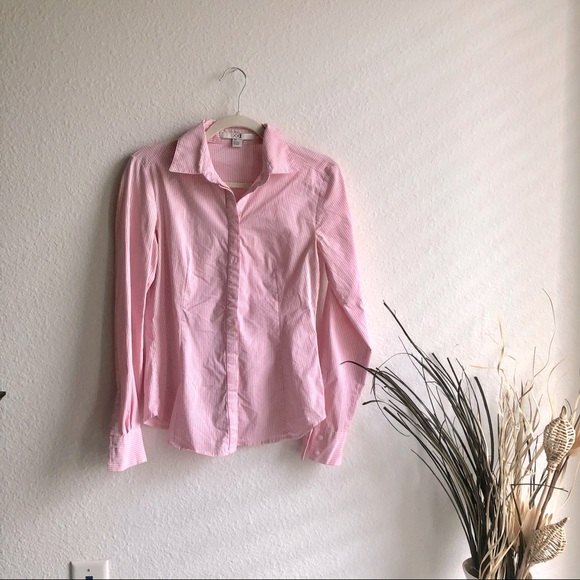 Pink and white button down shirt xxi small - Picture 3 of 9